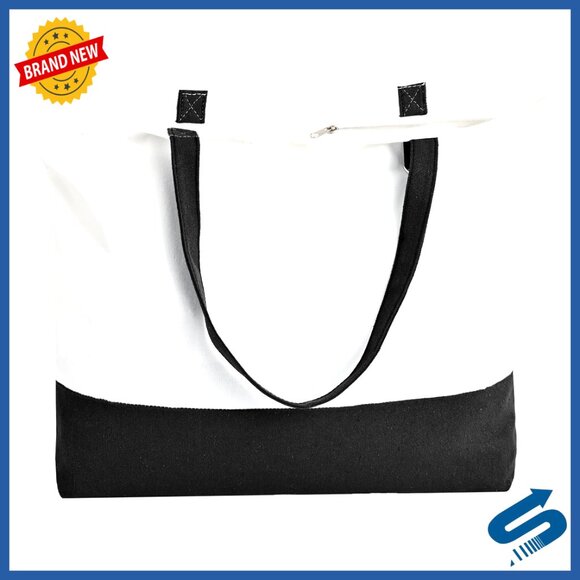 Canvas Tote Bags with Zipper Reusable Grocery Shopping Travel Large